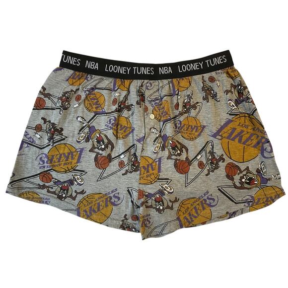 Looney Tunes Other - VINTAGE Los Angeles Lakers Men Sleepwear L Gray Looney Tunes Boxer Shorts NBA